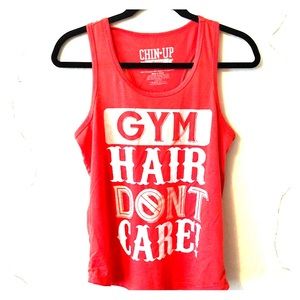 Gym Hair Don’t Care Coral Tank Top